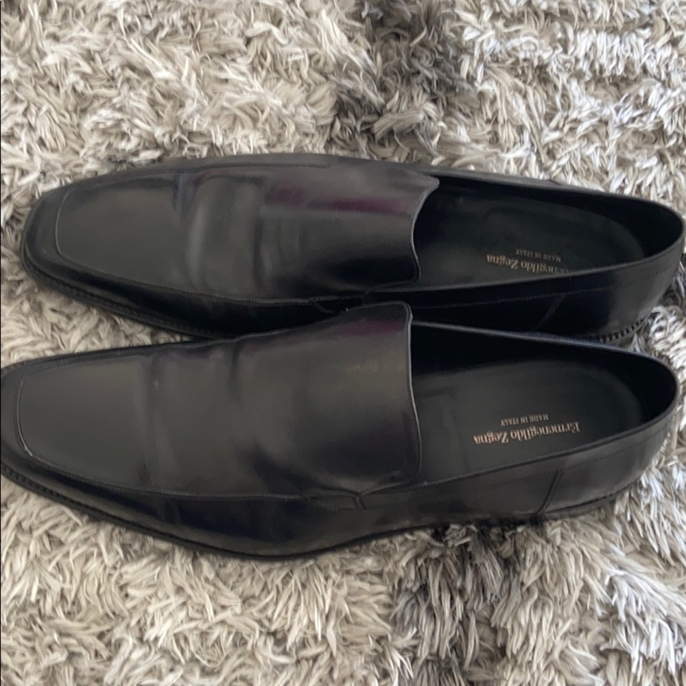 Ermenegildo zegna black leather loafers 👞